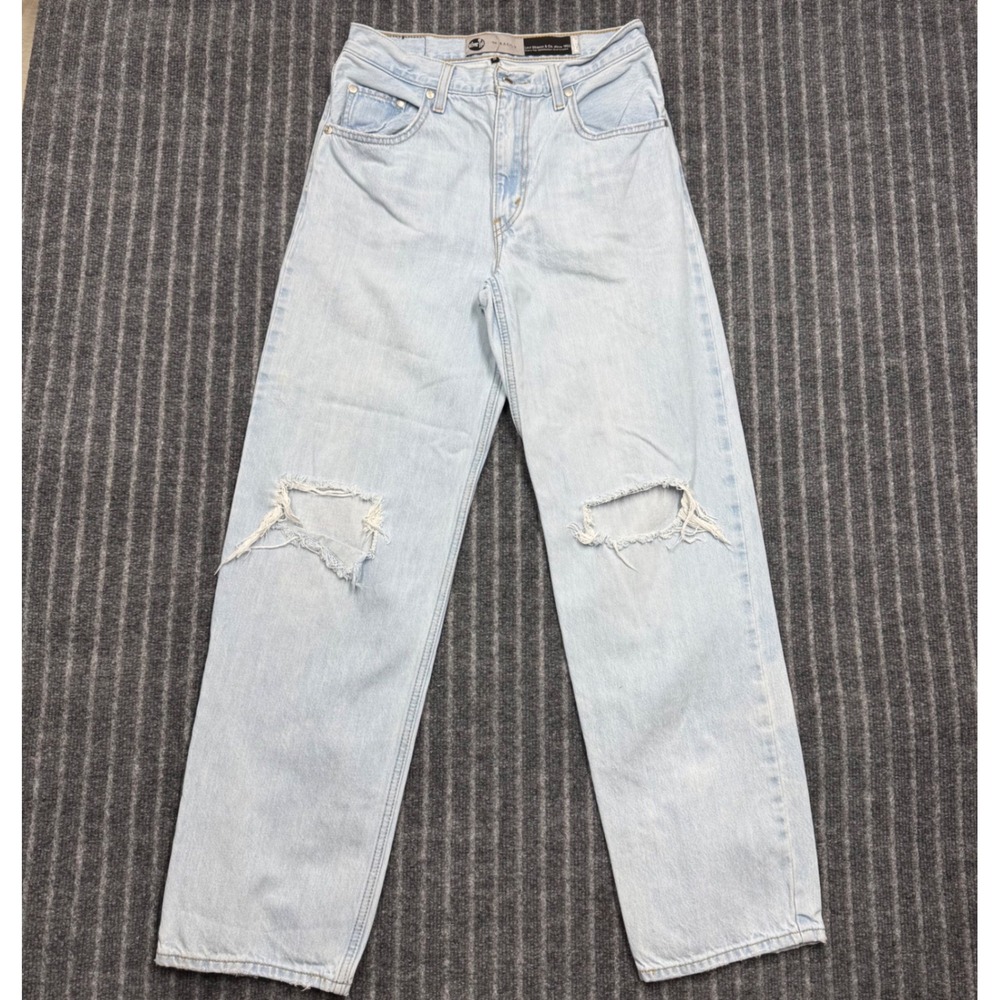 Levi's SilverTab Womens 26 Light Blue '94 Baggy Distressed Knee Jeans (2412)